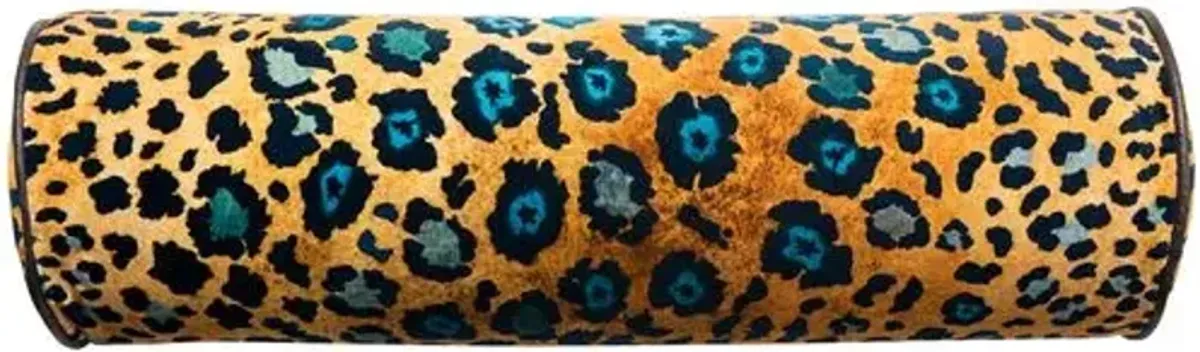 Safari Spot Velvet Bolster Pillow - Ngala Trading Co.