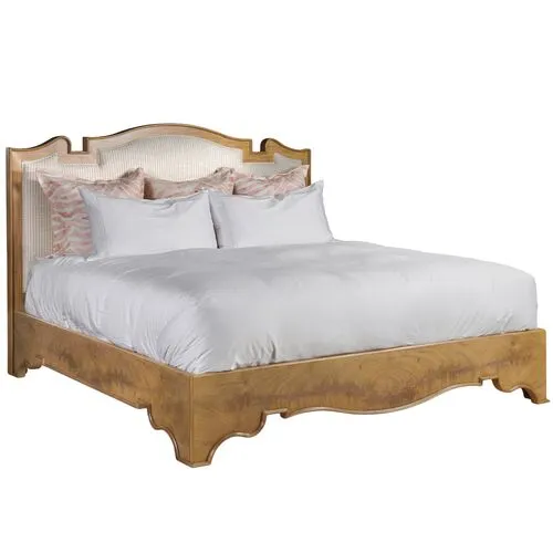 Barbizon Upholstered Bed - Almond/Ivory - Brown