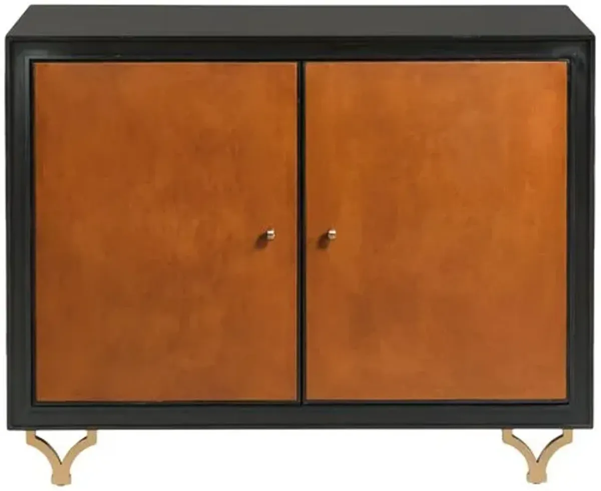 Perry Cabinet - Chestnut Leather/Black