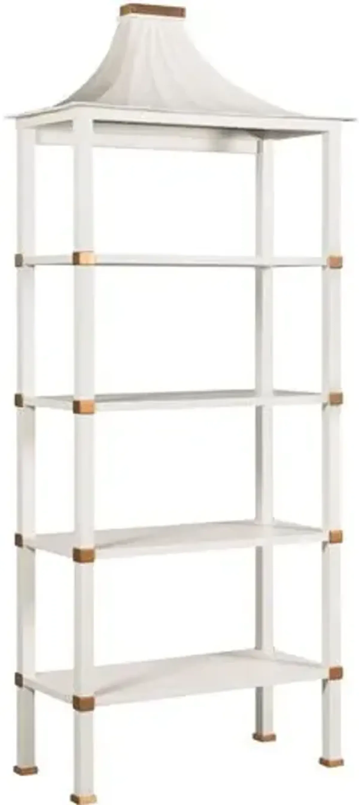 Mindy Etagere - White Dove/Gold