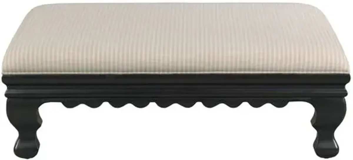 Cintra Ottoman - Black/Ivory Stripe