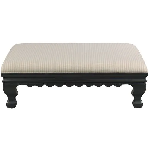 Cintra Ottoman - Black/Ivory Stripe