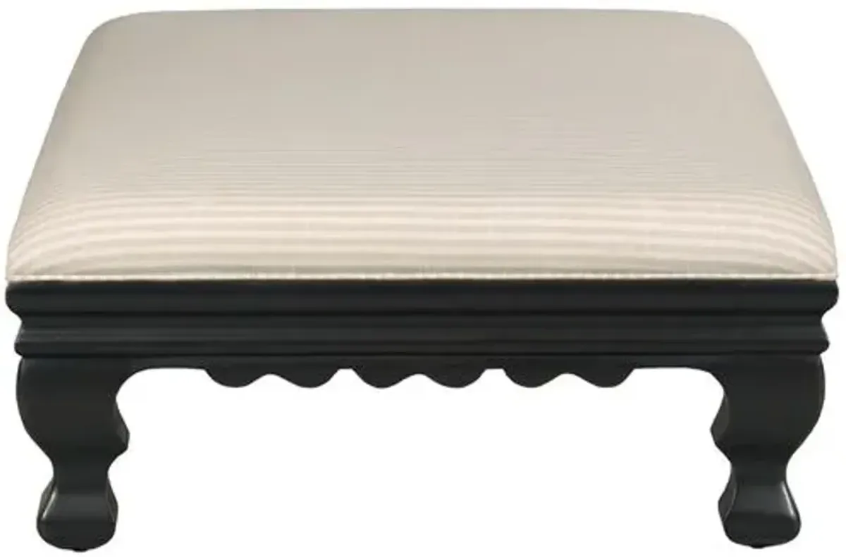 Cintra Ottoman - Black/Ivory Stripe