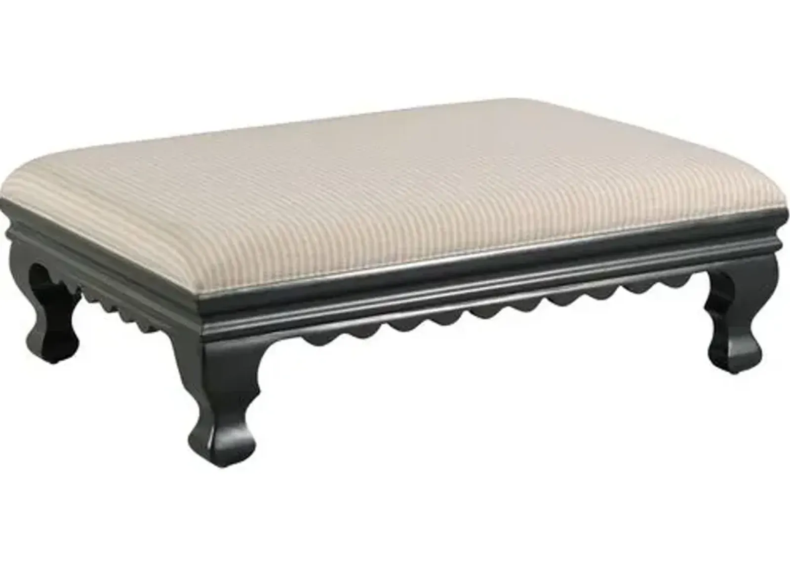 Cintra Ottoman - Black/Ivory Stripe