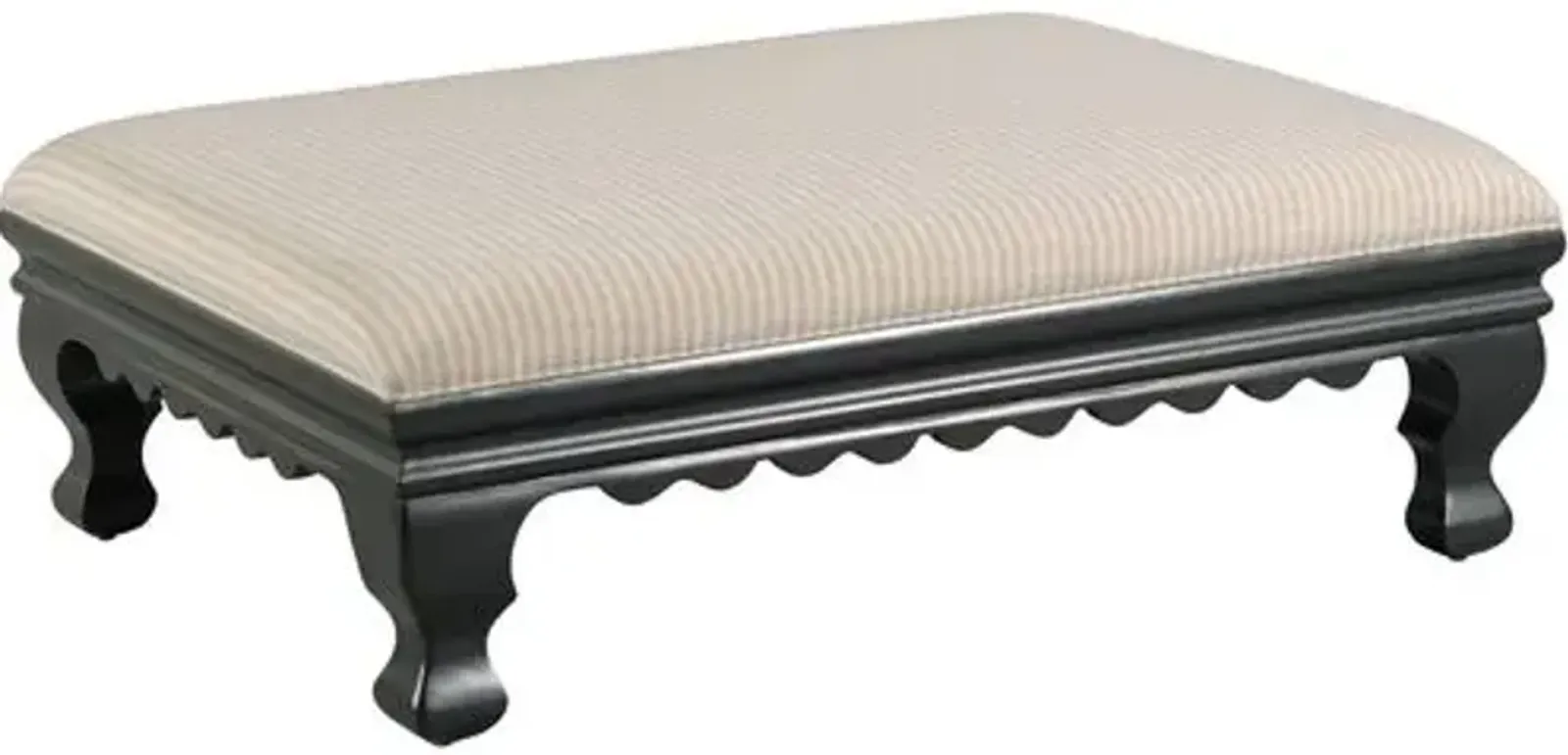 Cintra Ottoman - Black/Ivory Stripe