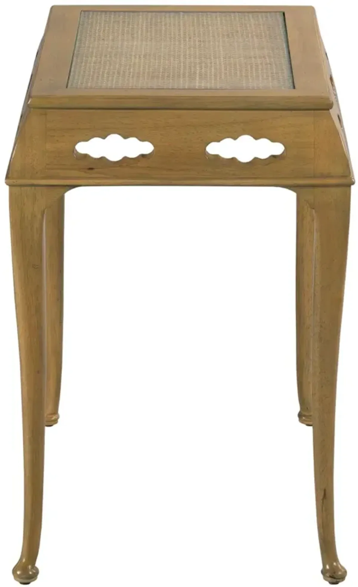 Cumulus Cane End Table, Almond