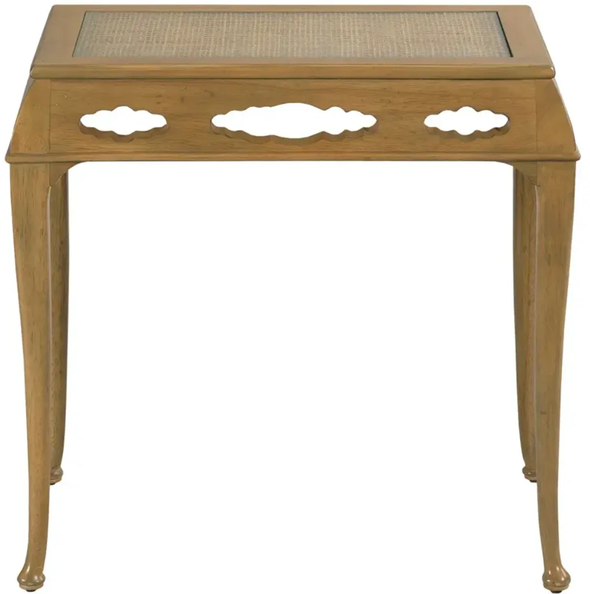 Cumulus Cane End Table, Almond