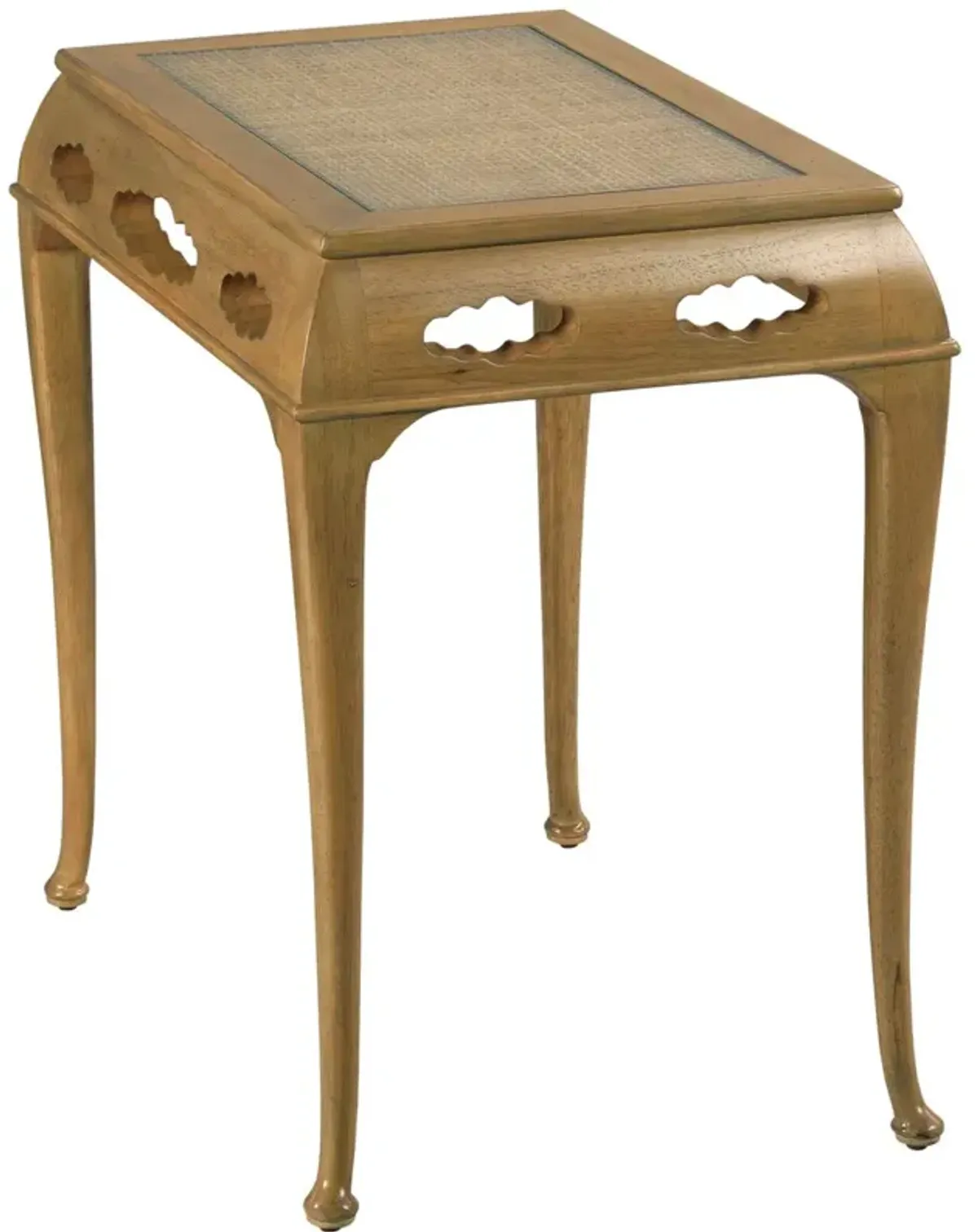 Cumulus Cane End Table, Almond
