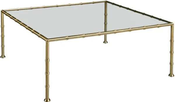 Lacoste Bamboo Coffee Table, Brass