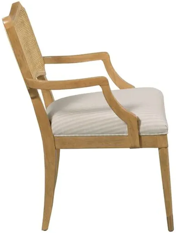 Powers Cane Armchair - Almond/Ivory Stripe - Brown