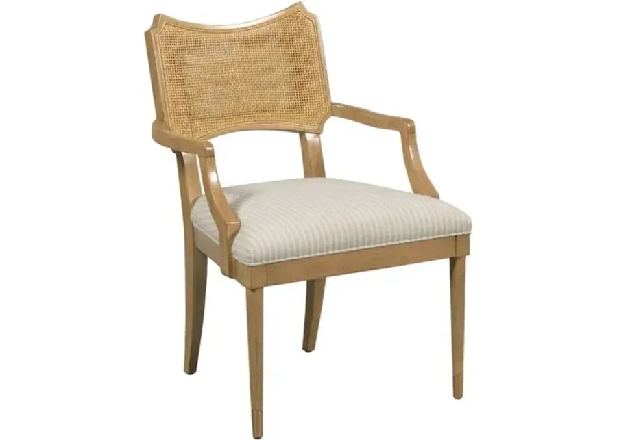 Powers Cane Armchair - Almond/Ivory Stripe - Brown