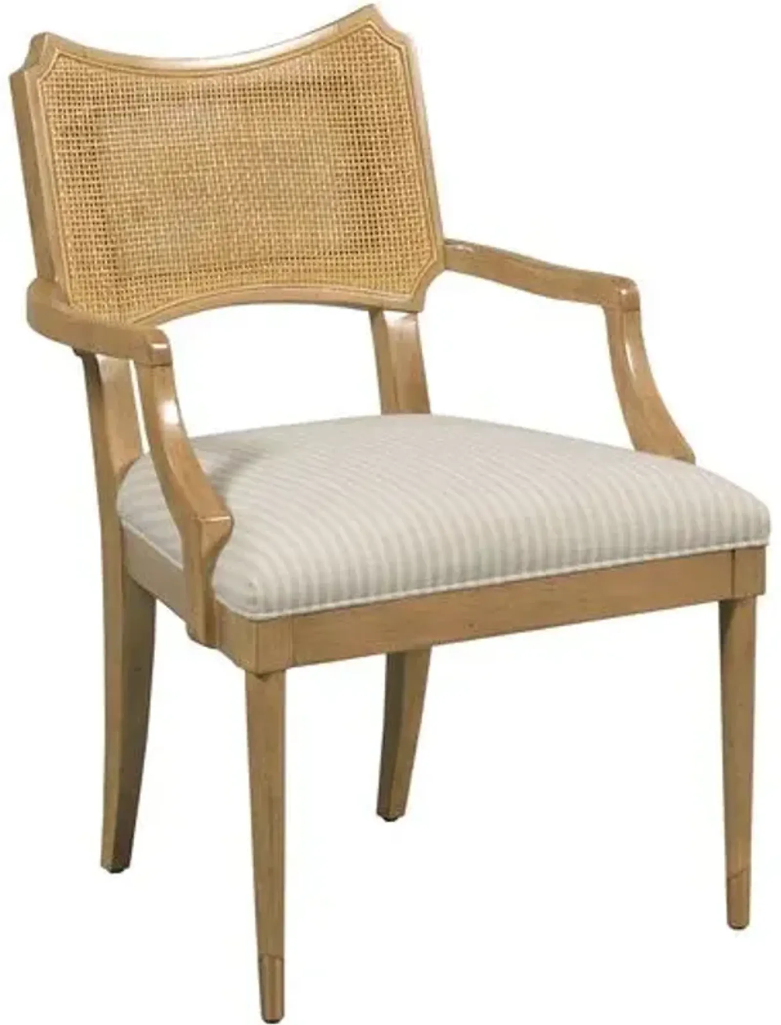 Powers Cane Armchair - Almond/Ivory Stripe - Brown