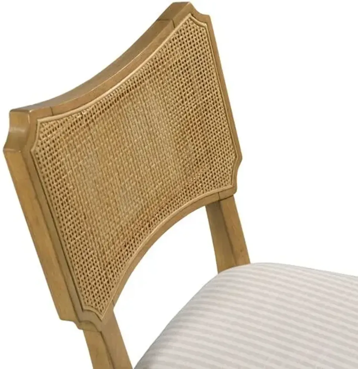 Powers Cane Side Chair - Almond/Ivory Stripe - Brown