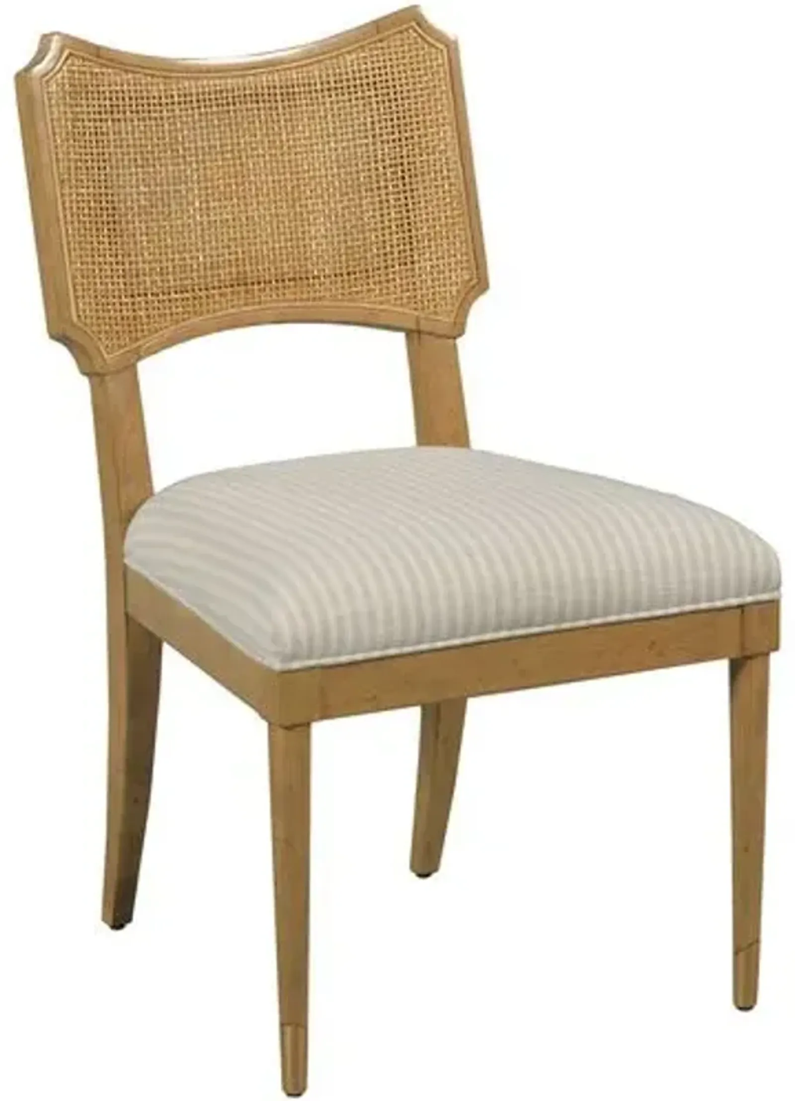 Powers Cane Side Chair - Almond/Ivory Stripe - Brown