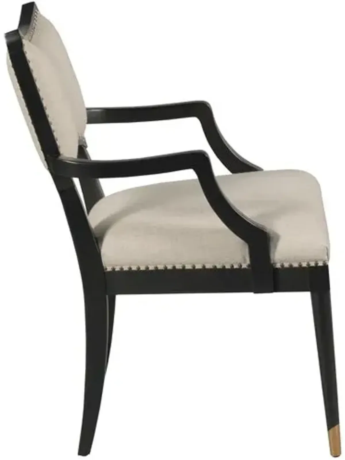 Powers Armchair - Black/Natural Linen