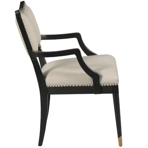 Powers Armchair - Black/Natural Linen