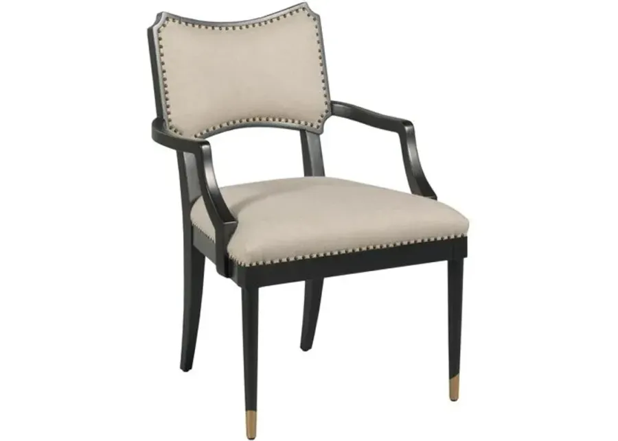 Powers Armchair - Black/Natural Linen