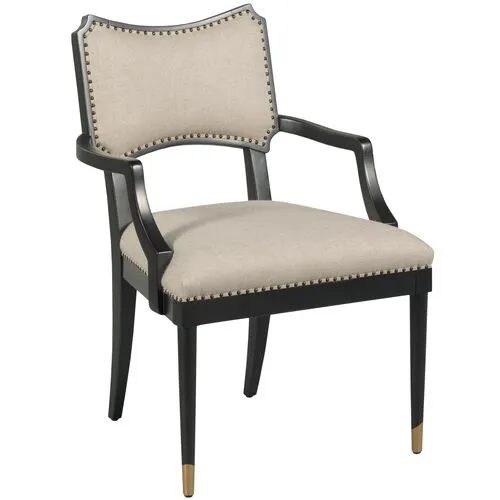 Powers Armchair - Black/Natural Linen