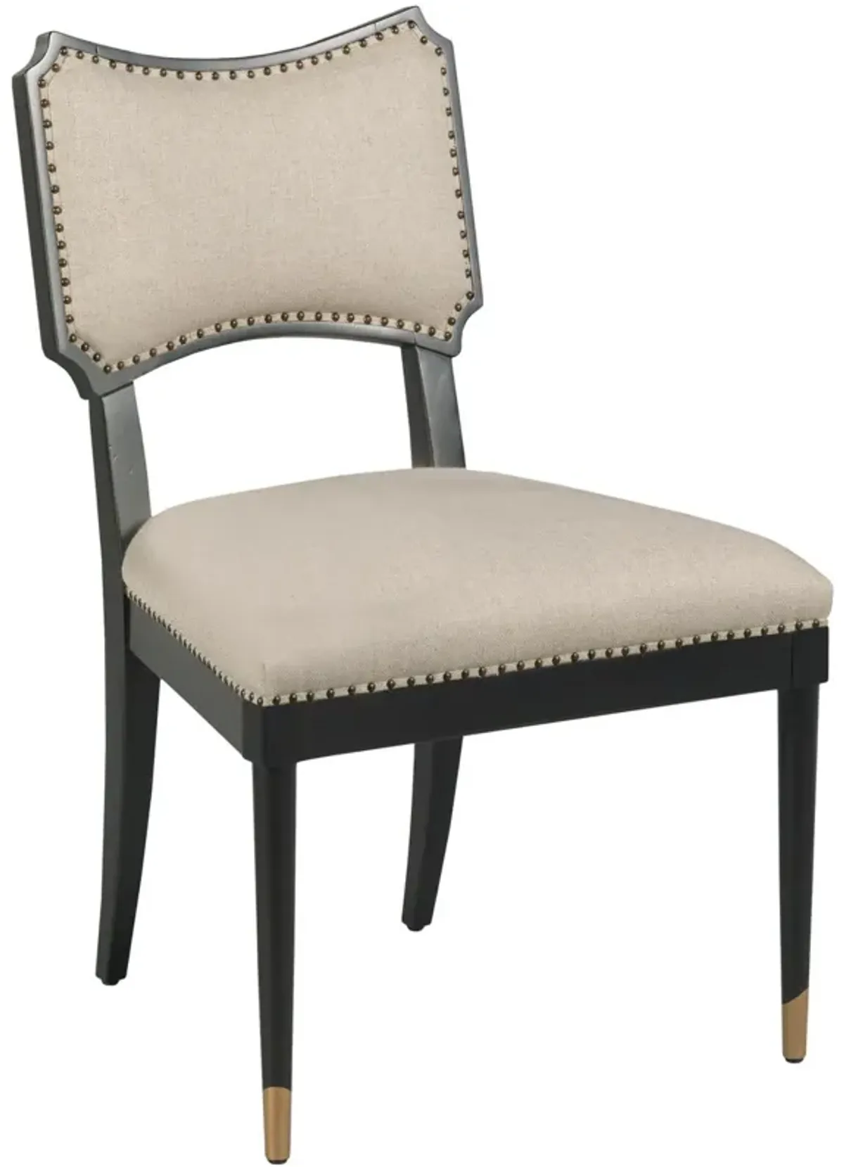Powers Side Chair, Black/Natural Linen