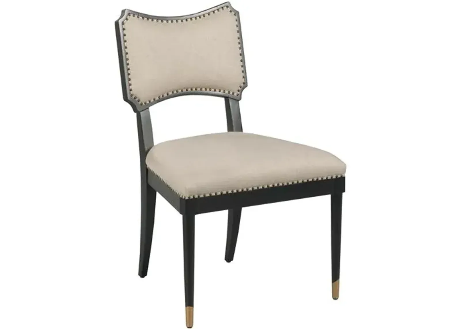 Powers Side Chair - Black/Natural Linen