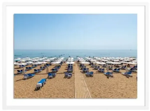 Richard Silver - Albania Beach Umbrellas Photograph - White