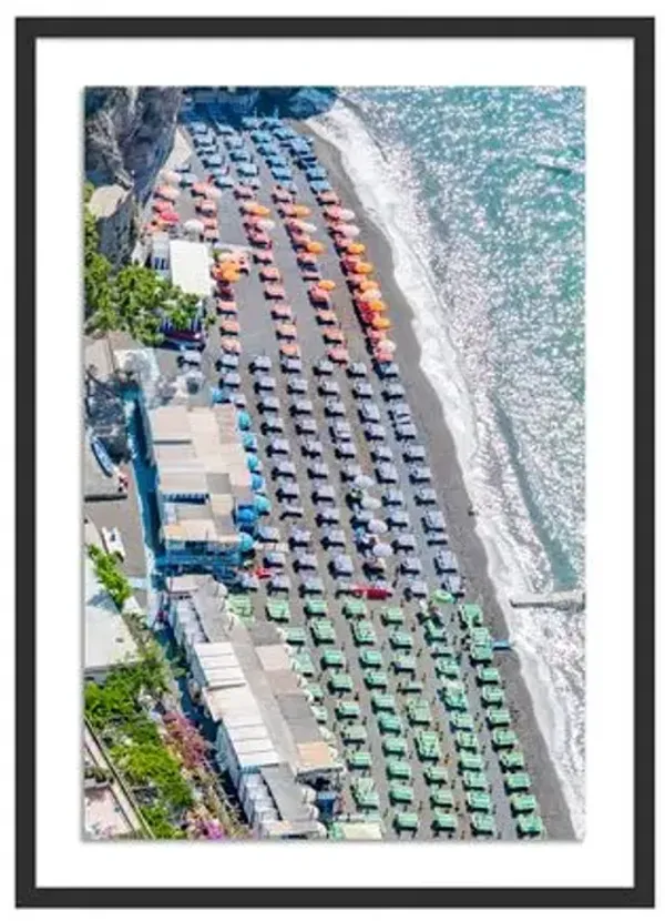Richard Silver - Amalfi Coast Umbrellas Photograph - Black