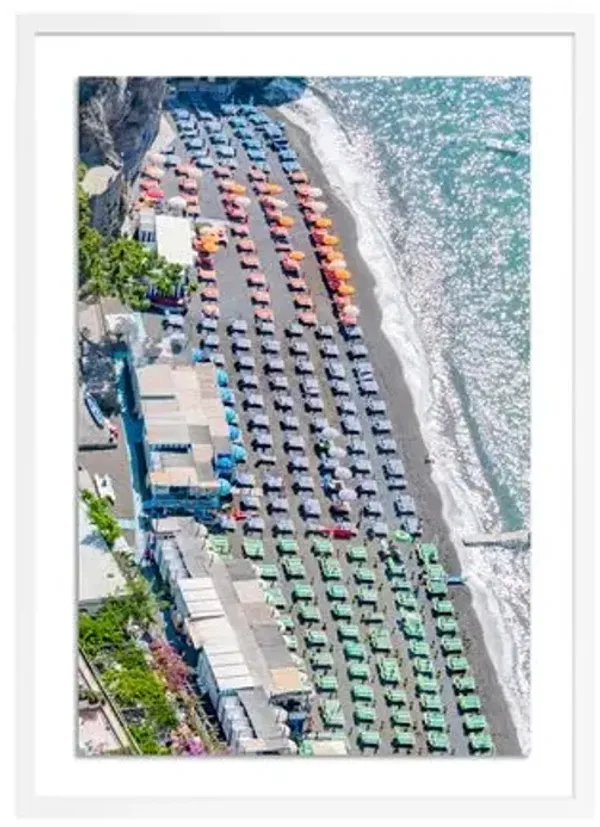 Richard Silver - Amalfi Coast Umbrellas Photograph - White