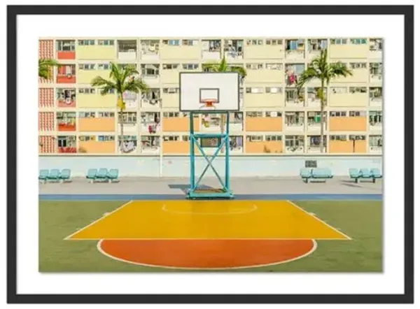 Richard Silver - Choi Hung Estates Basketball Court Photograph - Black
