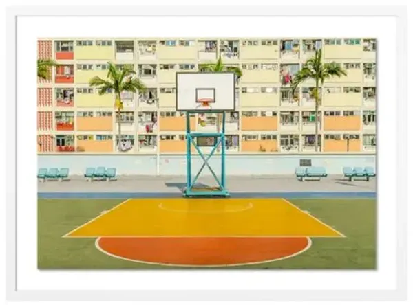 Richard Silver - Choi Hung Estates Basketball Court Photograph - White
