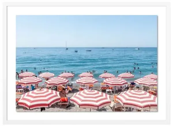Richard Silver - Ischia Beach Umbrellas Photograph - White