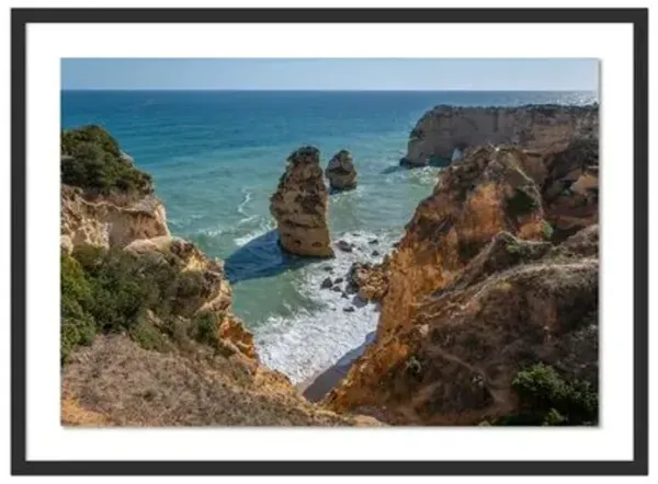 Richard Silver - Lagos Coastline Rocks Photograph - Black