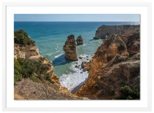 Richard Silver - Lagos Coastline Rocks Photograph - White