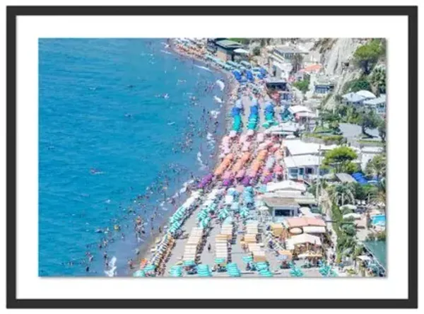 Richard Silver - Overview Ischia Beach Umbrellas Photograph - Black