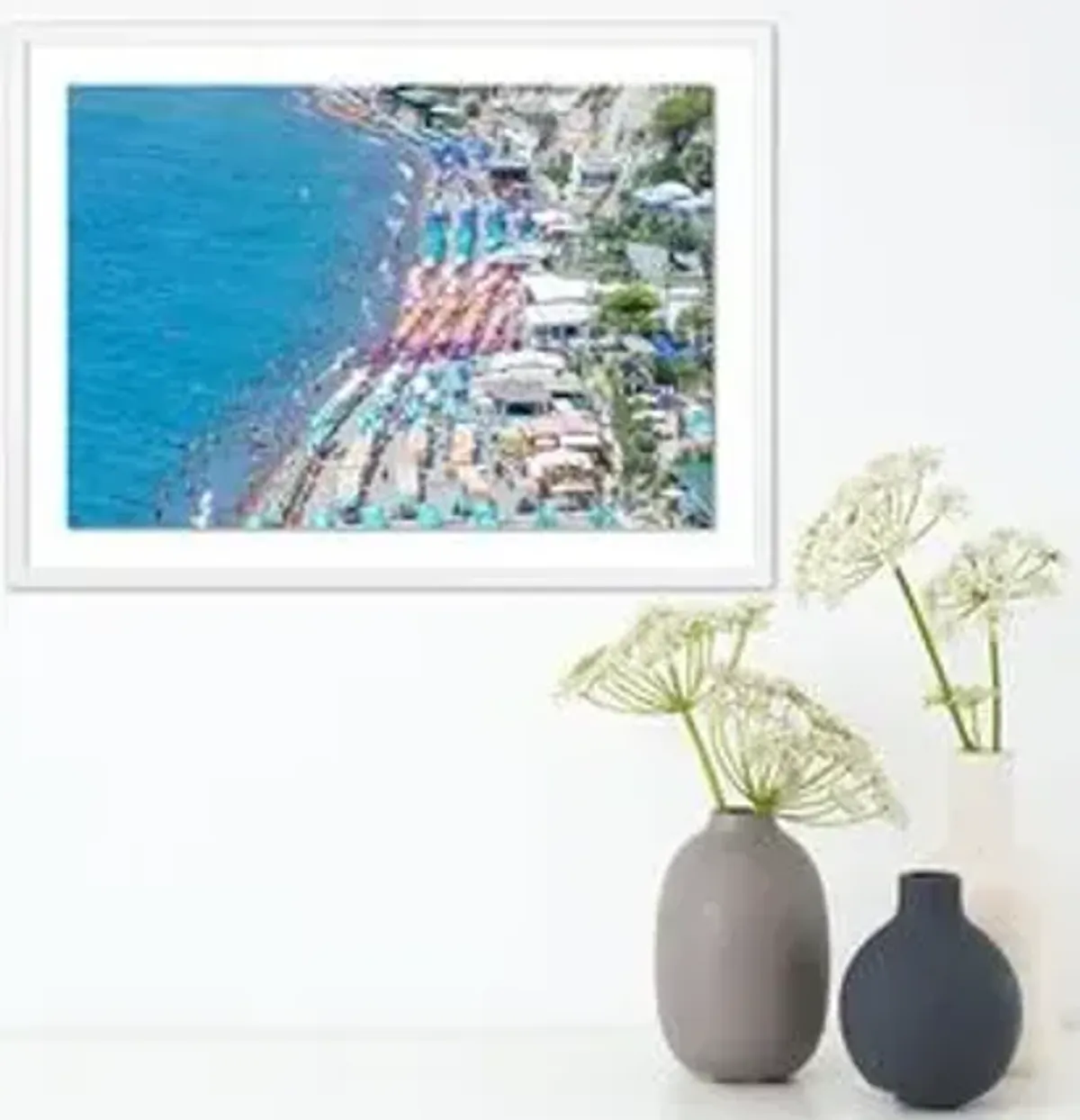 Richard Silver - Overview Ischia Beach Umbrellas - White