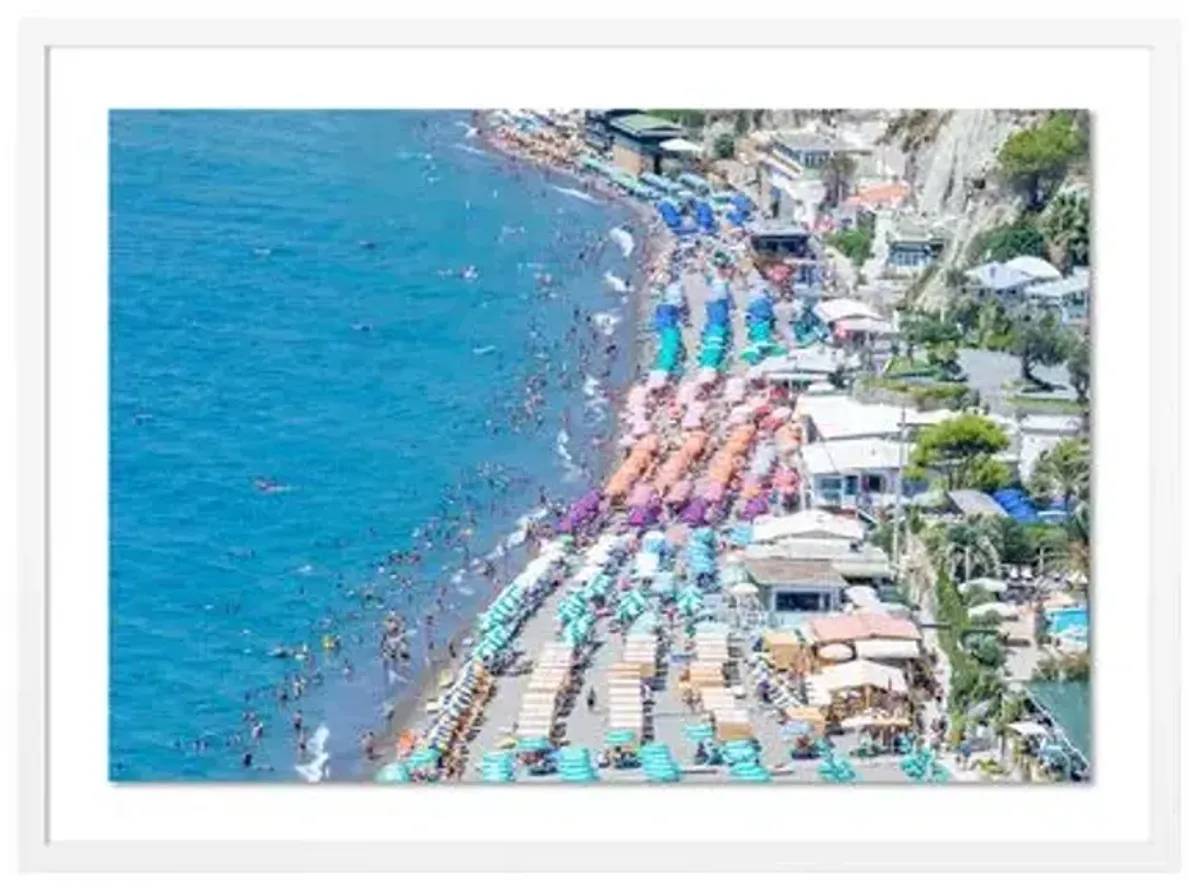 Richard Silver - Overview Ischia Beach Umbrellas Photograph - White
