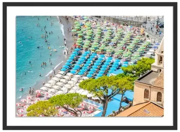 Richard Silver - Positano Beach Umbrellas Photograph - Black