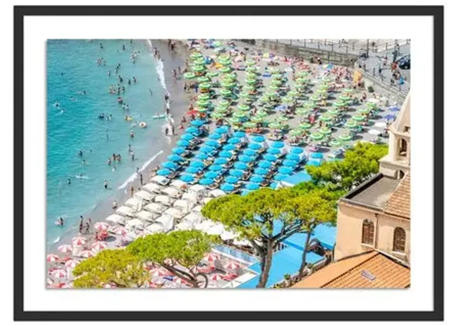 Richard Silver - Positano Beach Umbrellas - Black