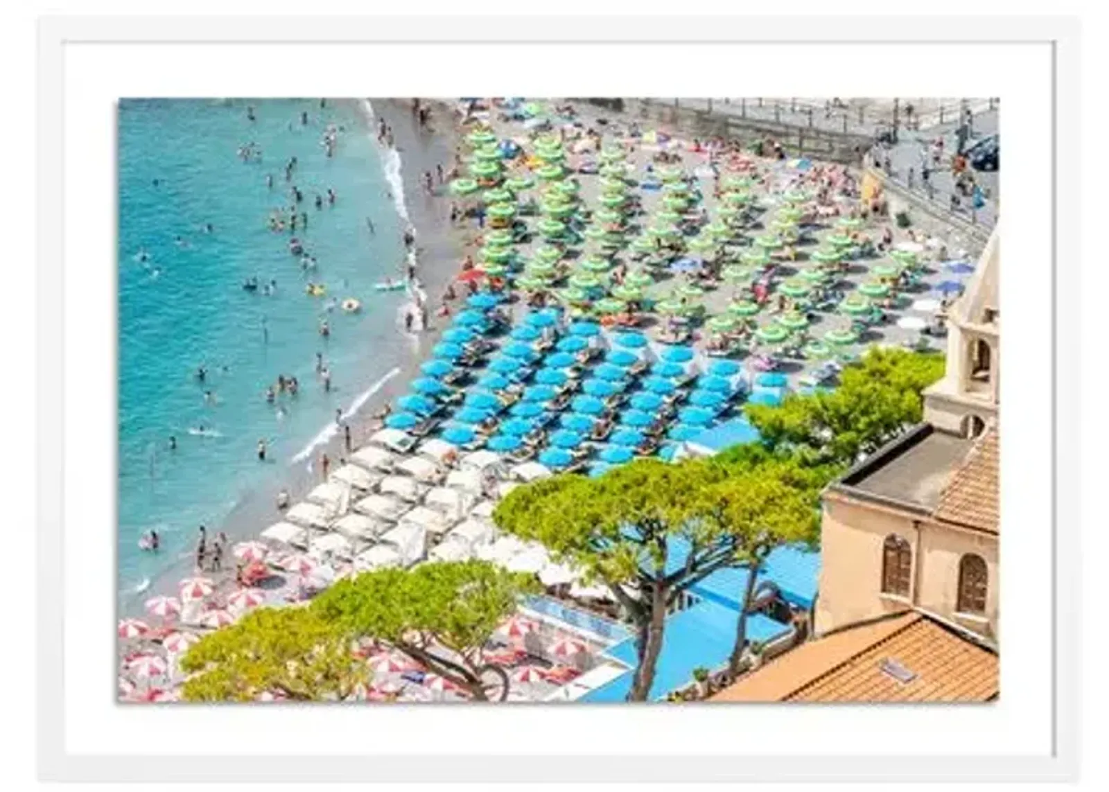 Richard Silver - Positano Beach Umbrellas - White