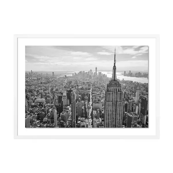 Bryce Duffy - Manhattan From Above Photograph - White