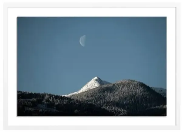Bryce Duffy - Winter Moonrise Photograph - White