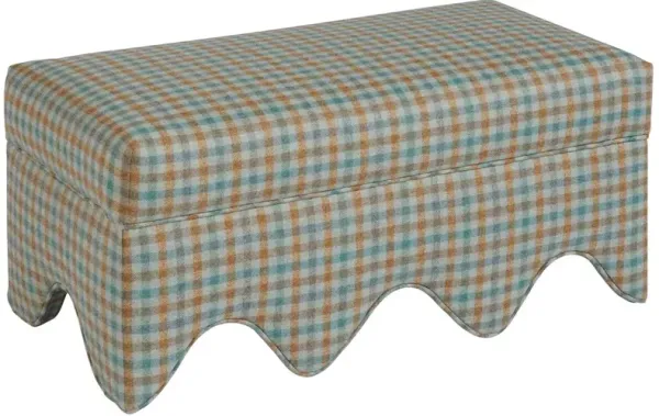 Awning Scallop Ottoman, Bibury Jungle Wool