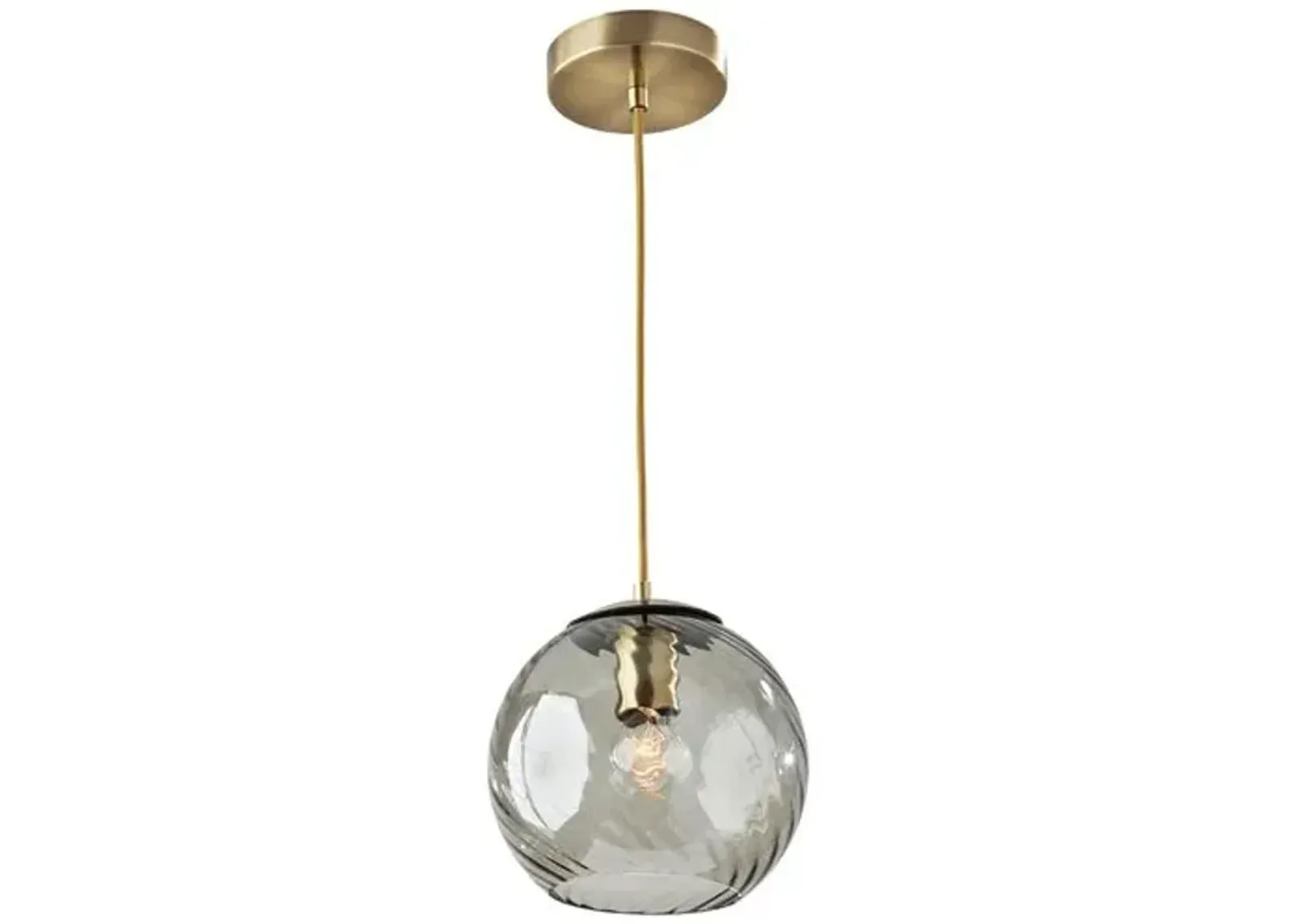 Bennett Globe Pendant - Antique Brass/Smoked Glass - Gold