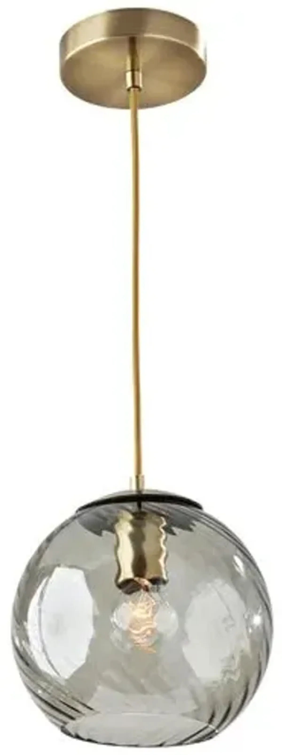 Bennett Globe Pendant - Antique Brass/Smoked Glass - Gold