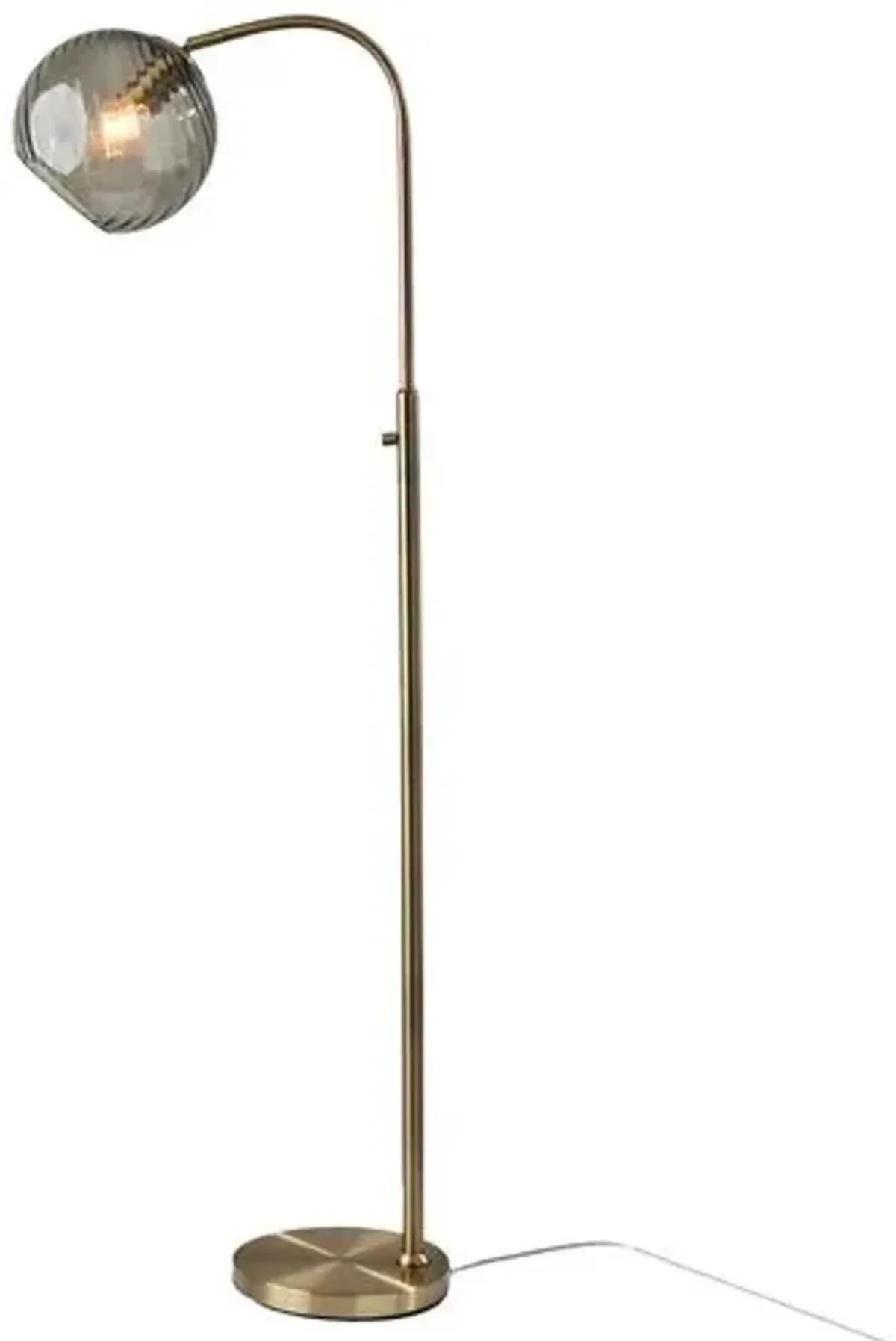 Bennett Globe Floor Lamp - Antique Brass/Smoked Glass