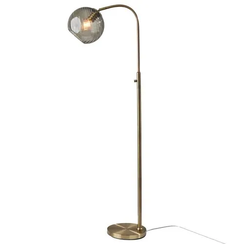 Bennett Globe Floor Lamp - Antique Brass/Smoked Glass