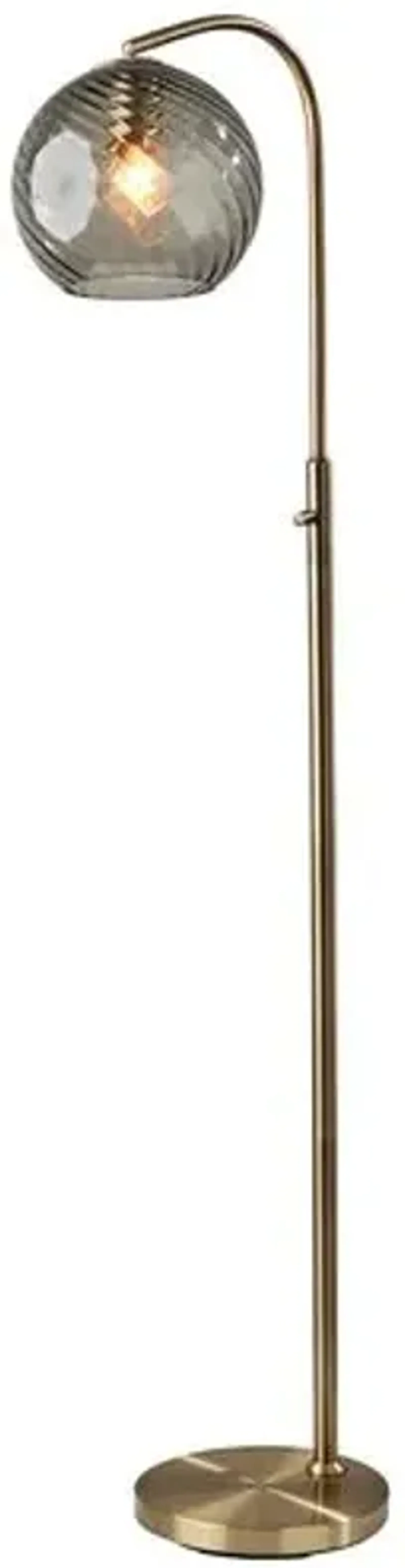 Bennett Globe Floor Lamp - Antique Brass/Smoked Glass