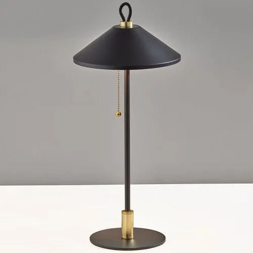 Malcolm Cone Shade Table Lamp - Black