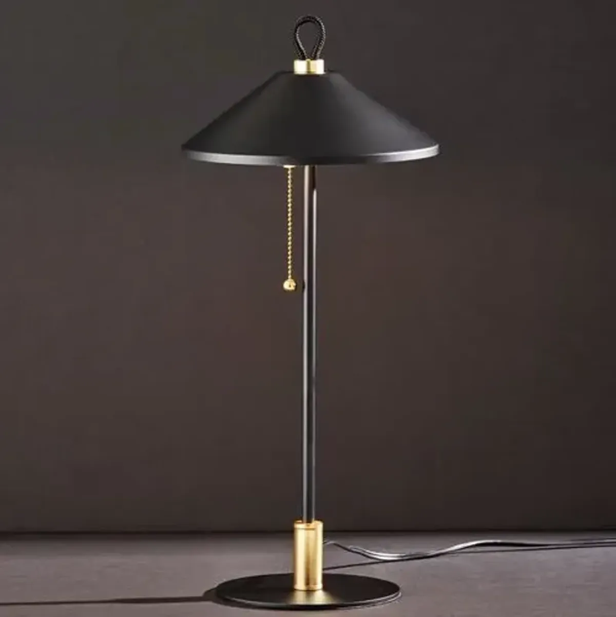 Malcolm Cone Shade Table Lamp - Black