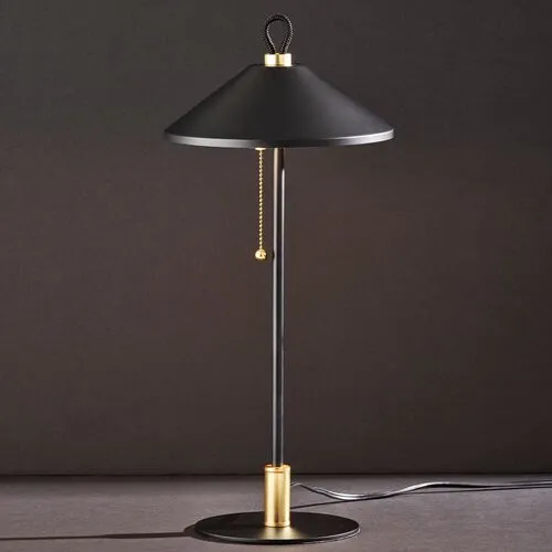 Malcolm Cone Shade Table Lamp - Black