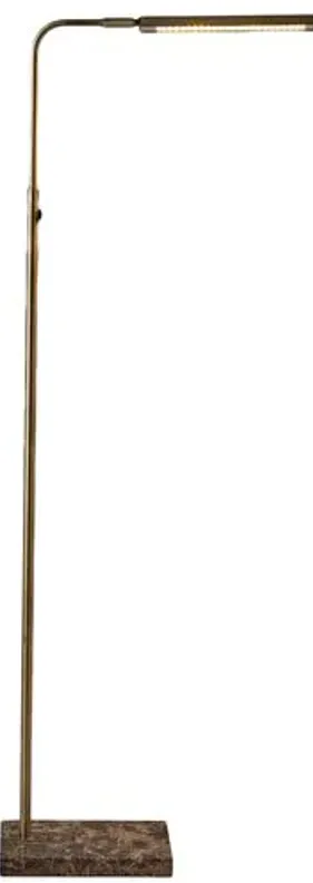 Aiden LED Floor Lamp - Antique Brass/Brown Marble